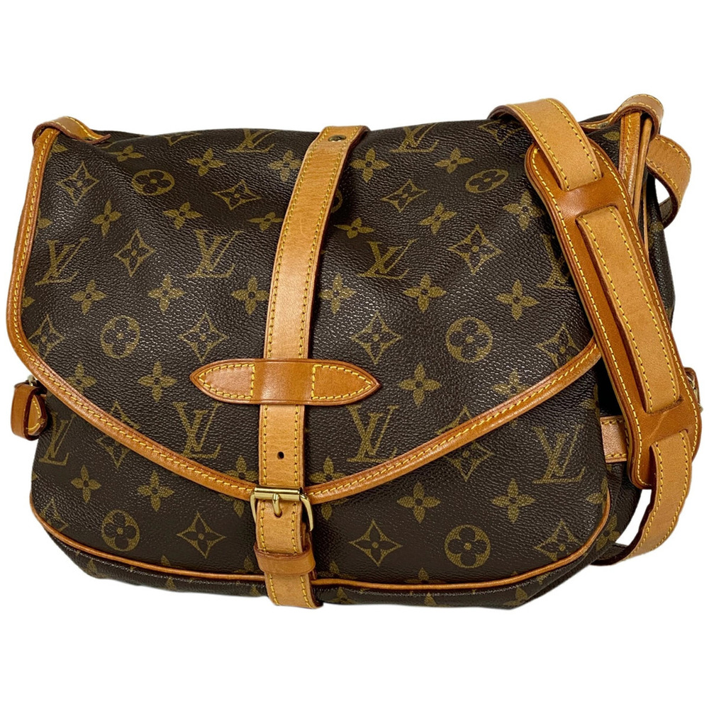 Louis Vuitton Saumur Crossbody Shoulder Bag Monogram Brown